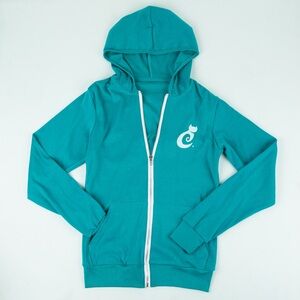 Cat Lady Small Turquoise Cat Sweatshirt with Zipper NEVER WORN